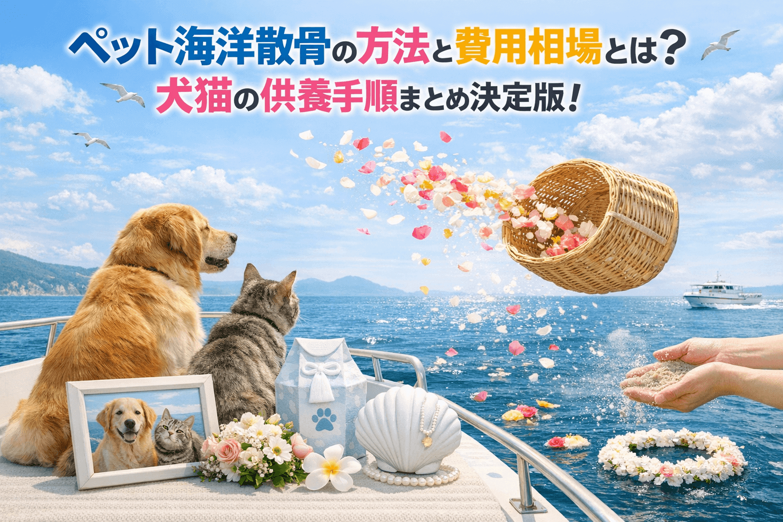 ペット海洋散骨の方法と費用相場とは？犬猫の供養手順まとめ決定版！