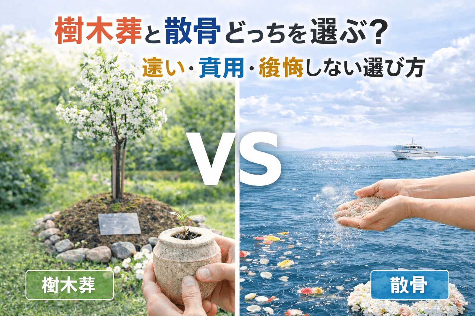 樹木葬と散骨どっちを選ぶ？違い・費用・後悔しない選び方