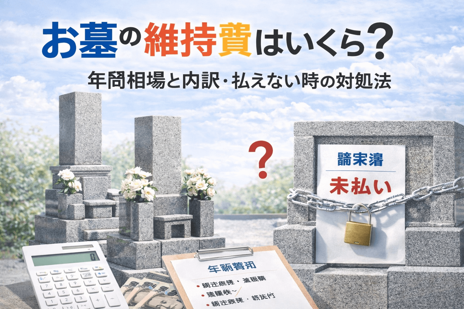 お墓の維持費はいくら？年間相場と内訳・払えない時の対処法