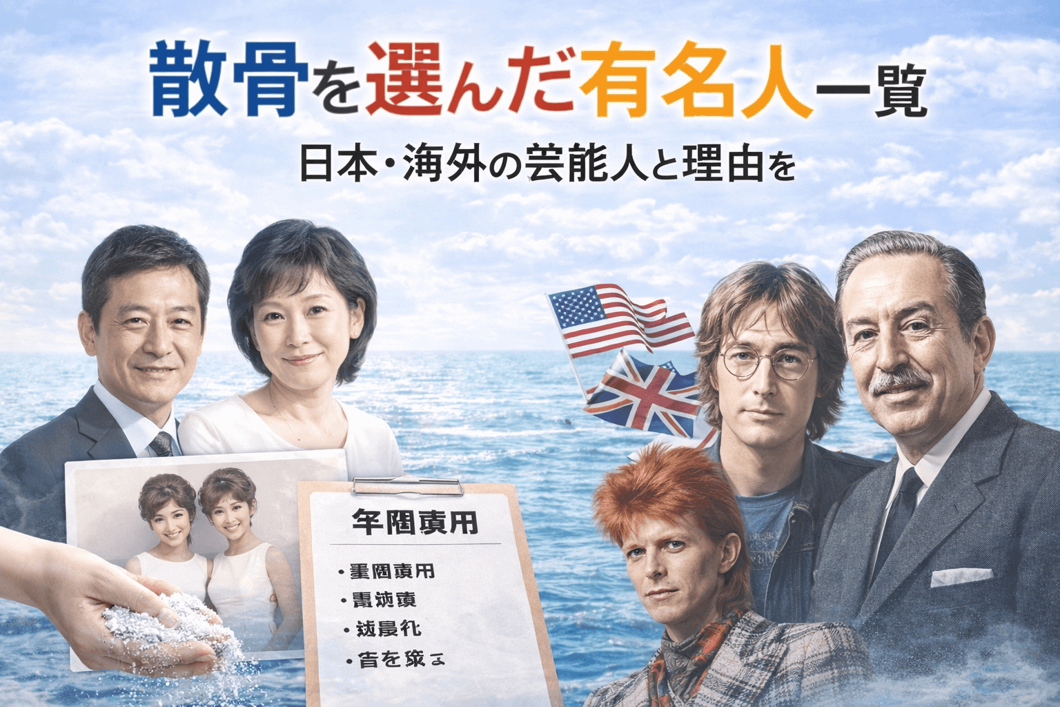 散骨を選んだ有名人一覧｜日本・海外の芸能人と理由を