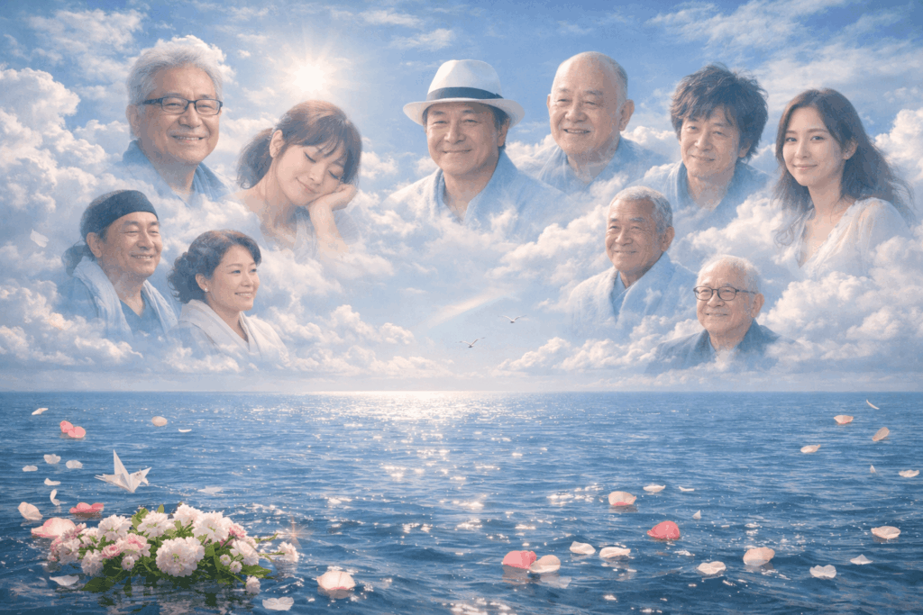 海や空に眠る、日本の有名人・芸能人