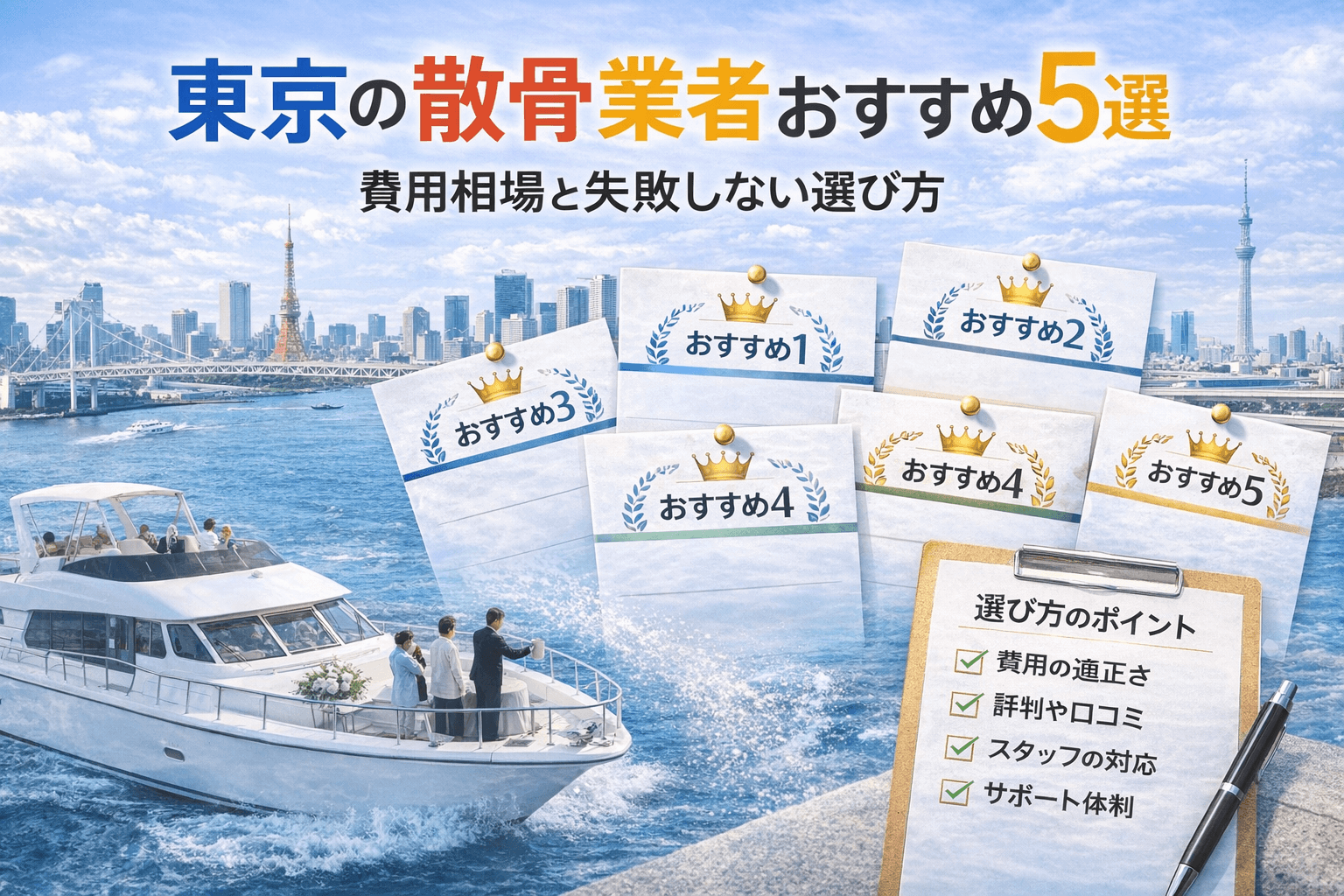 東京の散骨業者おすすめ5選｜費用相場と失敗しない選び方