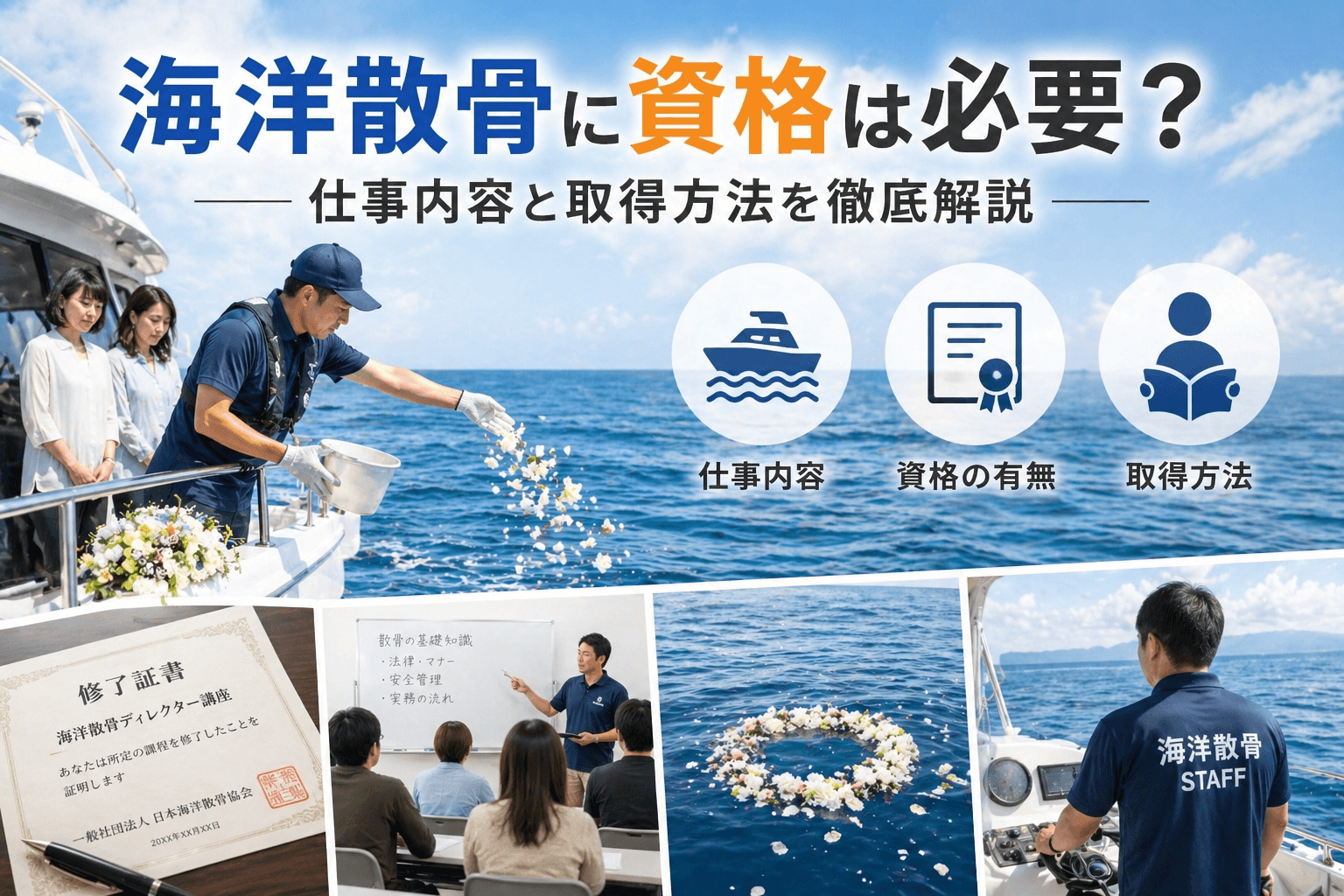 海洋散骨に資格は必要？仕事内容と取得方法を徹底解説
