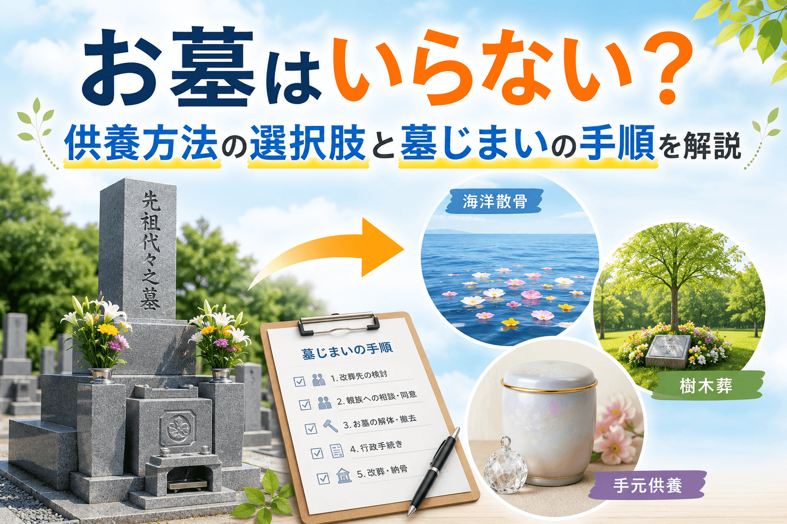 お墓はいらない？供養方法の選択肢と墓じまいの手順を解説